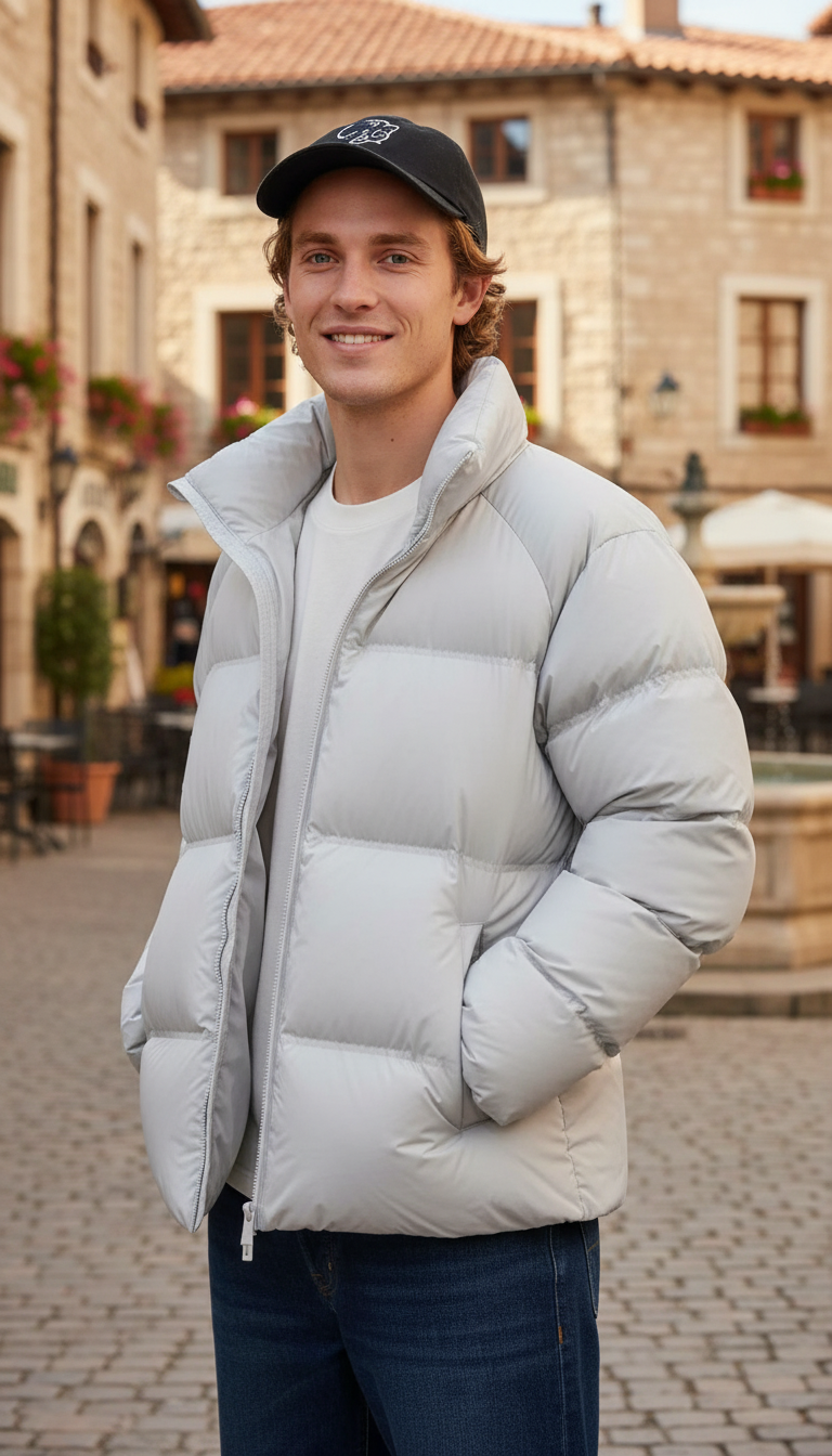 OURYE Men's Padded Puffer Jacket - Relaxed