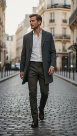 OURYE Men's Cotton Chino Trousers - Straight