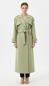 OURYE Women's Wool Trench Coat - Double-Breasted