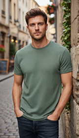 OURYE Men's Waffle Knit T-Shirt - Regular Fit