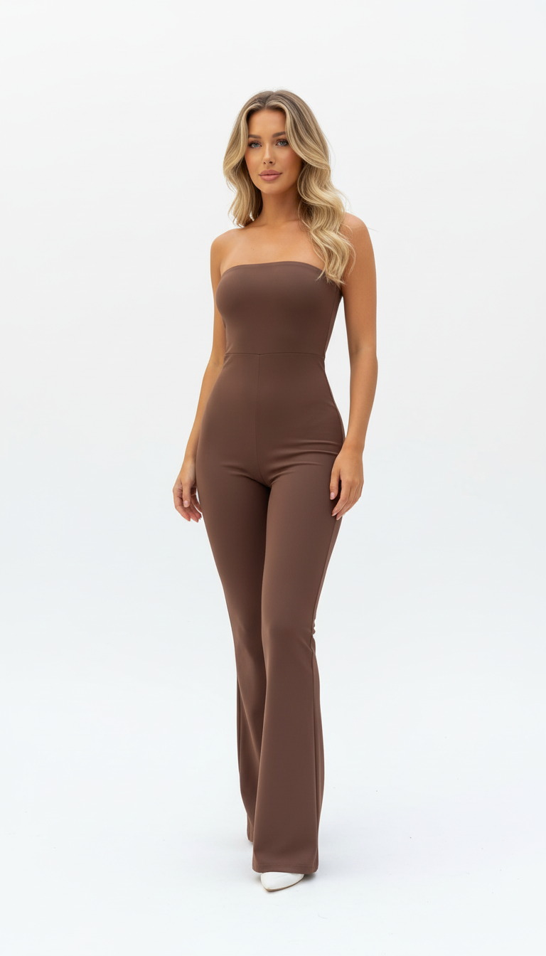 OURYE Women's Flared Jumpsuit - High Waist