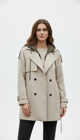 OURYE Women's Twill Trench Jacket - Oversized