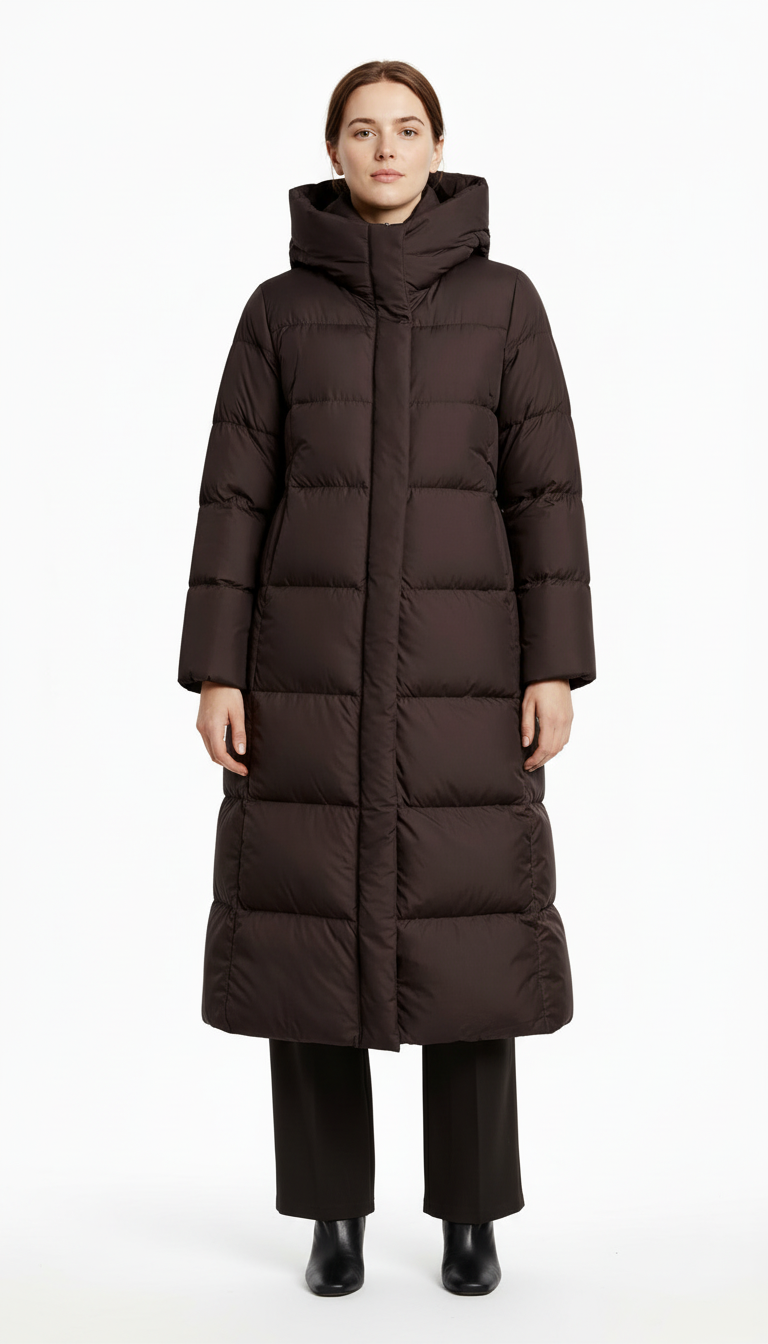 OURYE Women's Padded Puffer Jacket - Knee Length