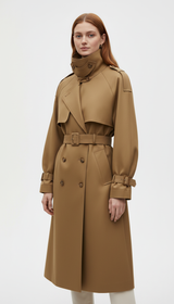 OURYE Women's Double-Breasted Trench Coat - Khaki
