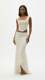 OURYE Women's Square Neck Formal Dress Set - Maxi