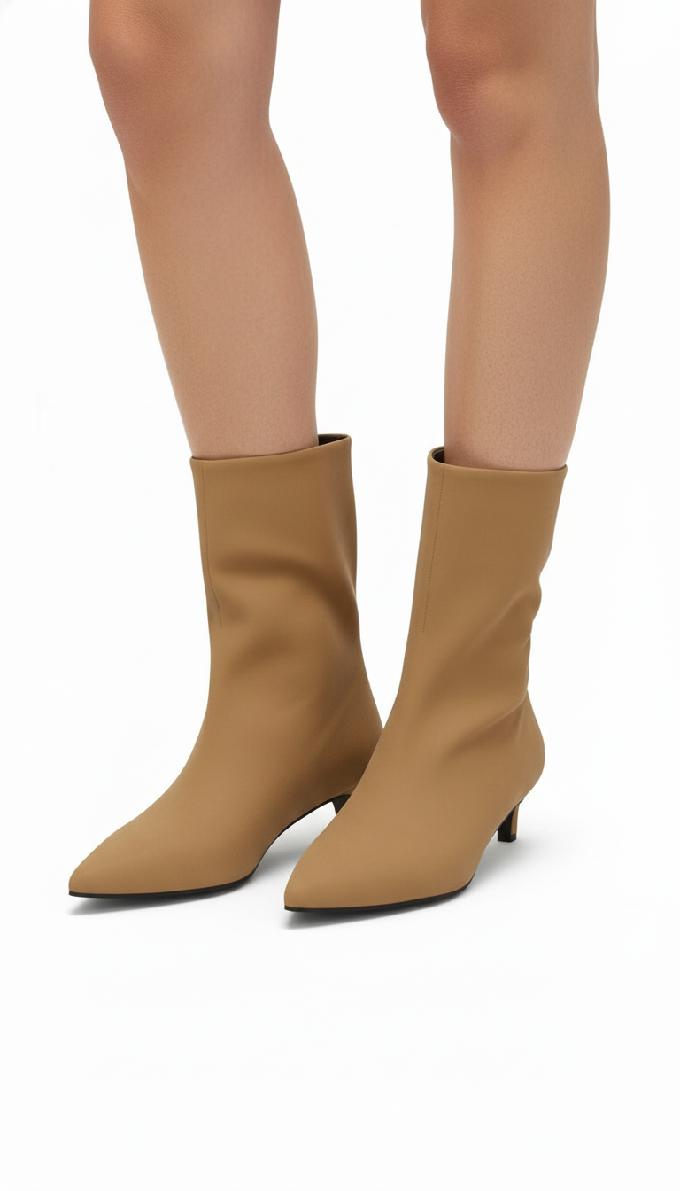 OURYE Women's Faux Leather Boots - Tailored in Brown