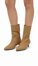 OURYE Women's Faux Leather Boots - Tailored in Brown