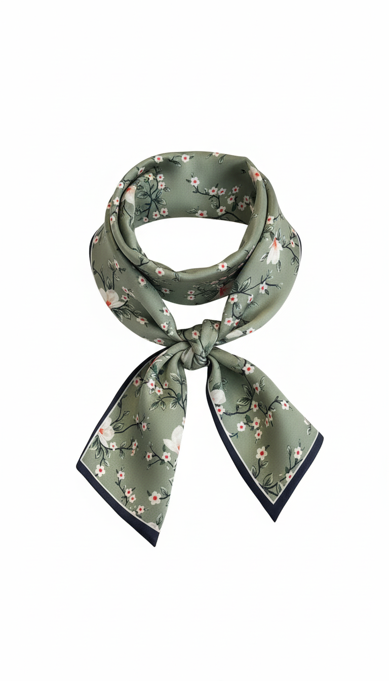 OURYE Women's Satin-Feel Printed Scarf - Long Narrow