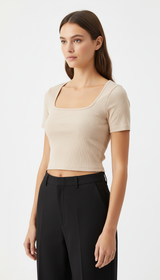 OURYE Women's Ribbed Knit Tops - Slim Fit