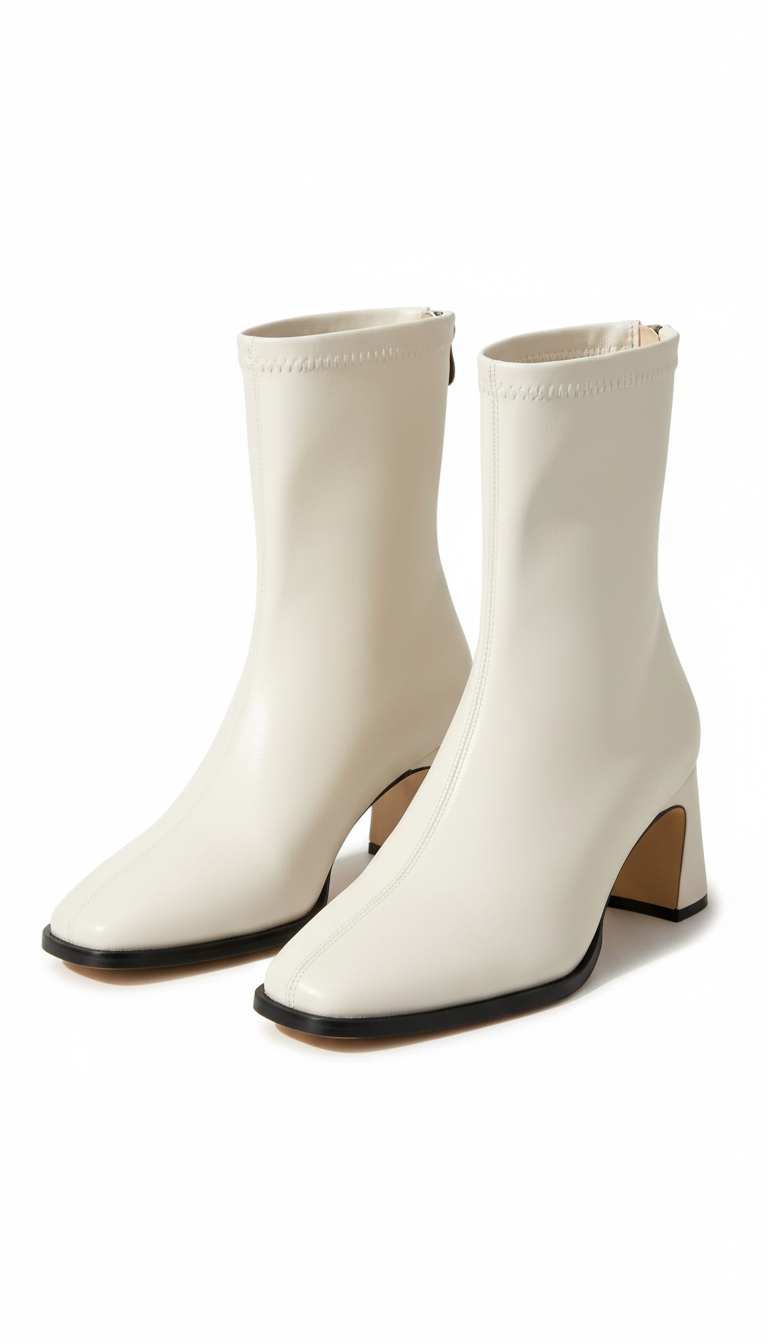 OURYE Women's Faux Leather Ankle Boots - Cropped