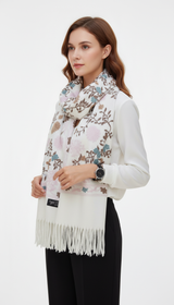Damen-Winterschal aus Polyester – bestickter Pashmina-Schal mit dickem Decken-Design
