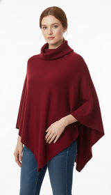 OURYE Women's Wool Turtleneck Poncho - Cape